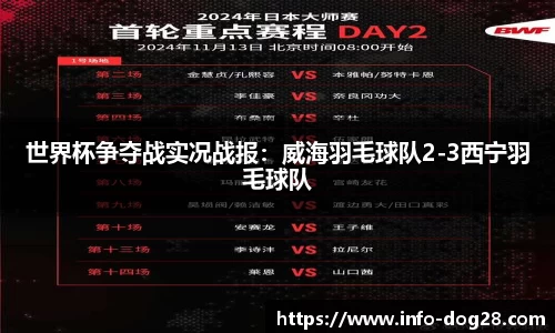 世界杯争夺战实况战报：威海羽毛球队2-3西宁羽毛球队